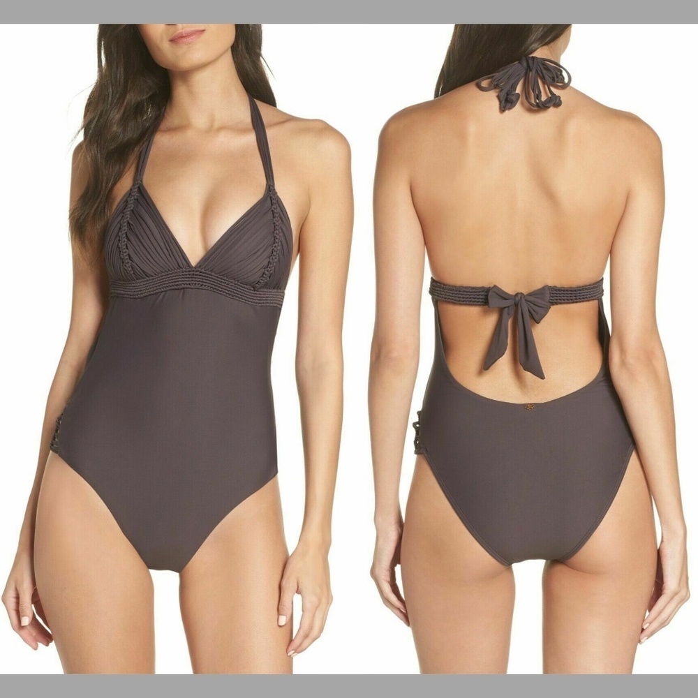 NWT $154 PilyQ Isla One-Piece Swimsuit in Coco‎ [SZ Small ]